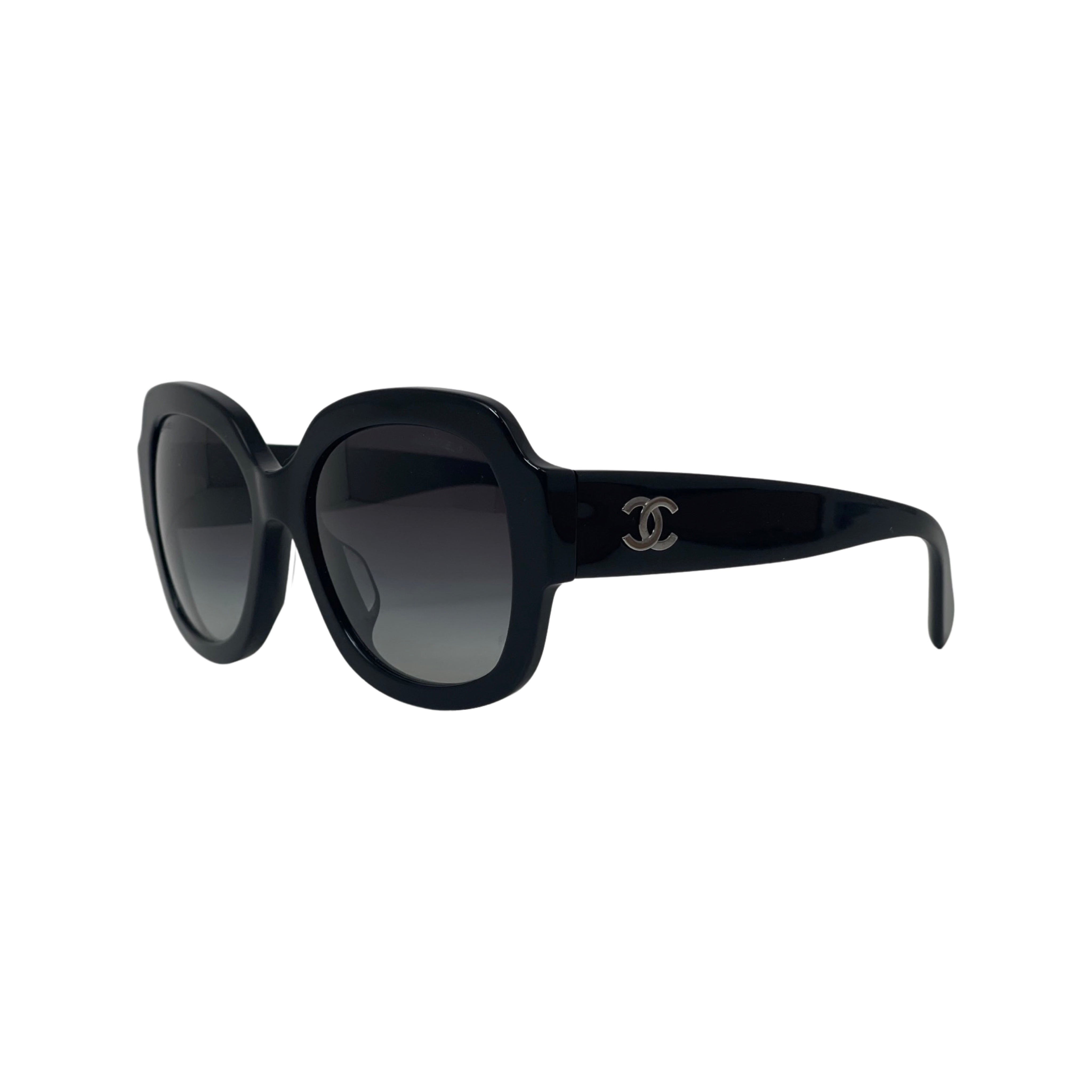 Chanel Interlocking CC Logo Oversize Sunglasses – Designer